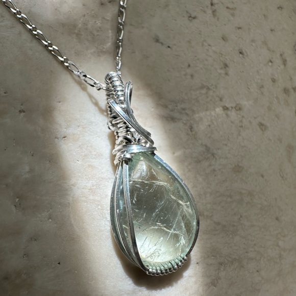 Sterling Silver Natural Aquamarine Necklace Pendant - Picture 3 of 7